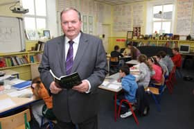 Liam O'Neill in his classroom at Gaelscoil Thromaire when he was GAA president-elect. Picture: Alf Harvey