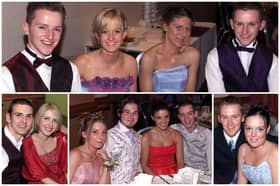 Some of the couples at the St Fergal's College, Rathdowney, Debs Ball held in The Tullamore Court Hotel in September 2003.