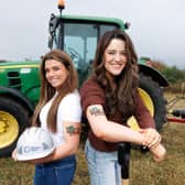 Samantha Maureen Heaney aka Sammy TV and Mary-Claire Fitzpatrick, ambassadors for Gas Networks Ireland, raising awareness of pipeline safety and the need to Dial Before You Dig before breaking ground, ahead of their stint at the National Ploughing Championships handing out tattoos to get the safety message out. 