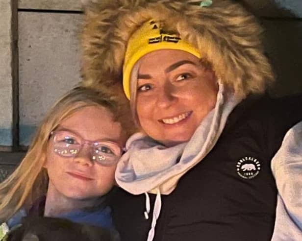 Ciara Weldon and her daughter Leana doing a Sleepout for Focus Ireland.