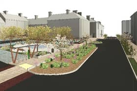Artist's impression of the plan for O'Connell Square and Patrick Street in Mountmellick. 