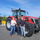 Noel Dunne with William Goodwin of EV Condell and PJ Gallagher, all set to take his driving test again for the RTÉ One show Random Driving Test - not in his Massey Ferguson! 