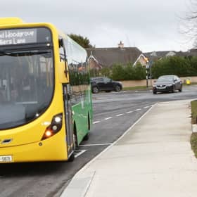 A bus on the Portlaoise town service, operated by the National Transport Authority, launched in February 2025. 