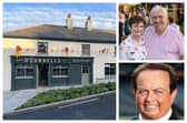 O'Connell's pub, restaurant and guesthouse in Cullohill; owners Anne-Marie and John Scanlan and Marty Morrissey.