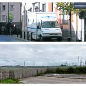 Portlaoise Courthouse(Top) and the new undeveloped courthouse site at Kylekiproe in Portlaoise 