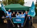 Pictured on right is Ann Marie Maher, Chair of Fórsa Laois Local Government Branch, during the strike at Laois County Council in Portlaoise.