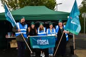 Pictured on right is Ann Marie Maher, Chair of Fórsa Laois Local Government Branch, during the strike at Laois County Council in Portlaoise.