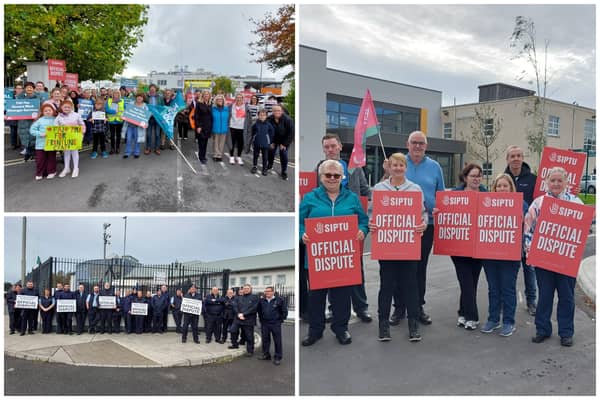 Public sector workers on the picket lines in Portlaoise and Mountmellick.