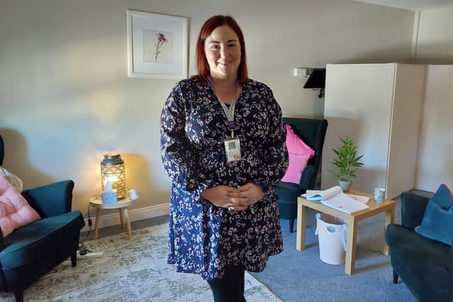 Rona Curtis in one of the cosy meeting rooms in Laois Domestic Abuse Service's centre in Portlaoise.