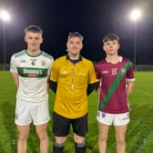 Captains Ben O'Connor and Ben McCann with referee Colin Bailey