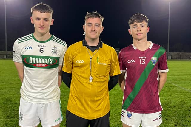 Captains Ben O'Connor and Ben McCann with referee Colin Bailey