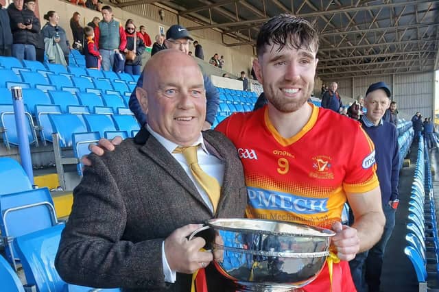 Laois GAA Chairperson PJ Kelly with Padraic Dunne