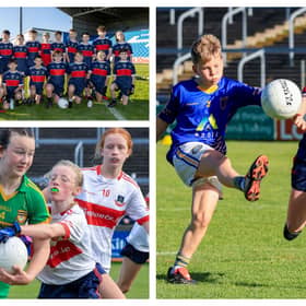 Laois Cumann na mBunscol finals 2026 action at Laois GAA Laois Hire O'Moore Park in Portlaoise. 
