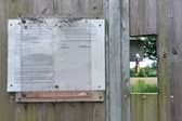 The planning application on the gate of Laois County Council's Tyrells Land site in Portlaoise. 