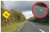 Cracks on the N80 Portlaoise to Mountmellick road over Clonreher bog.