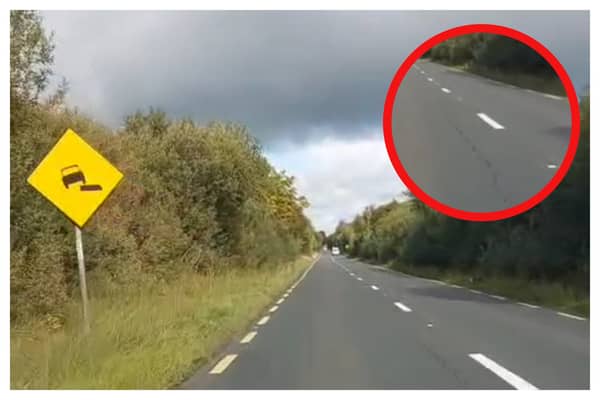 Cracks on the N80 Portlaoise to Mountmellick road over Clonreher bog.