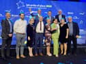 Clough's winning moment - representatives from Clough Pride of Place committee and Laois County Council with John Hogan, Chair of IPB Insurance, Lord Mayor of Dublin Daryl Barron and Chair of Pride of Place, Tom Dowling