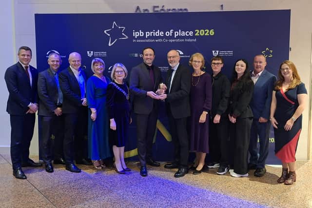 Representatives from Portlaoise Tidy Towns and Laois County Council with Stephen Dallas, CEO of Co-operation Ireland.