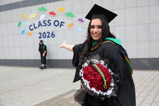Noor Fatima Shahzad, Portlaoise,  who received a Bachelor of Science in Chemistry with Artificial Intelligence during the Autumn Graduation Ceremony in DCU (Dublin City University)