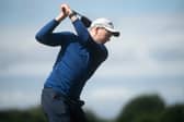 Walter Walsh teeing off for the 2026 Laois GAA Golf Classic at Portarlington Golf Club. 
