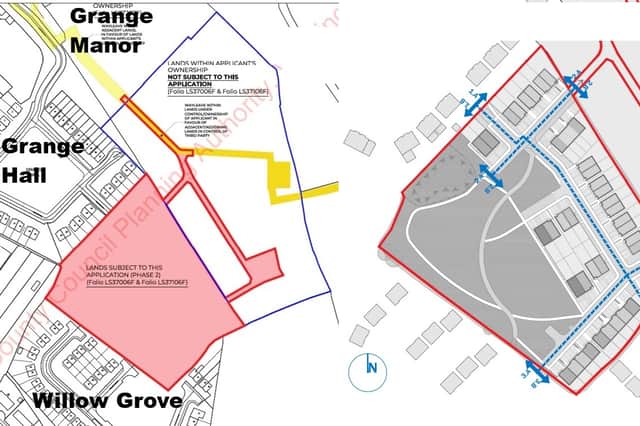 Site plan and the housing plan for Ballycullenbeg estate in Mountmellick.