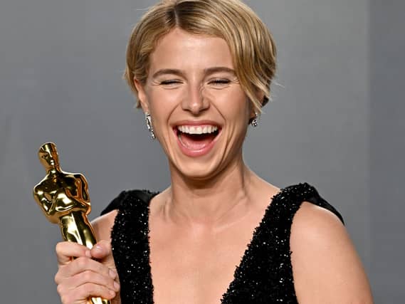 Jessie Buckley with her Oscar