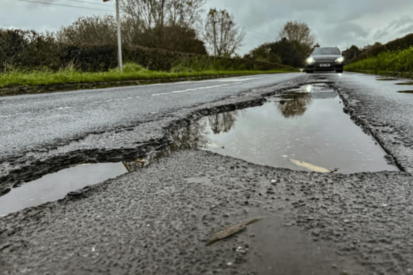 File photo of damaged road