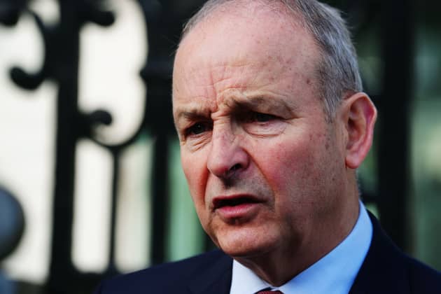 Taoiseach Micheal Martin speaks before an Irish Cabinet meeting