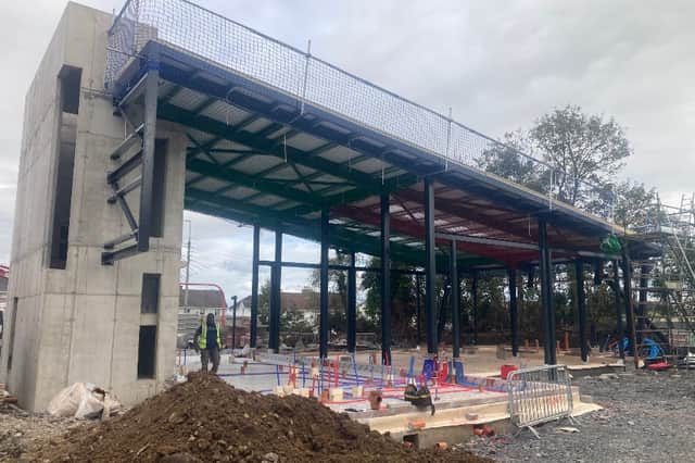 Construction work well underway on a new fire station for Stradbally, Laois.