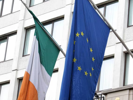 Irish and European flags