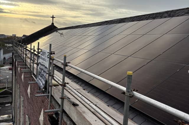 Solar panels on the south-facing roof of St Peter & Paul’s Church, Portlaoise