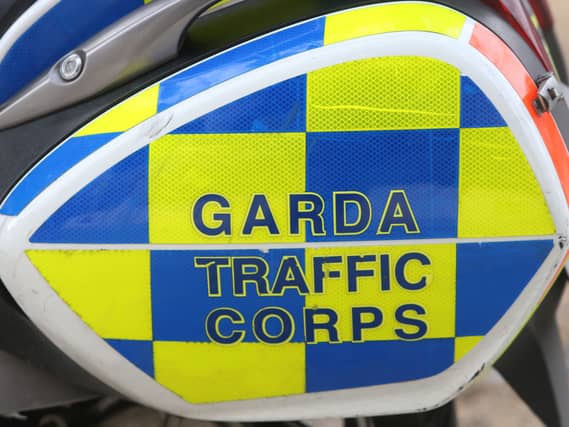 Garda traffic corps badge on a vehicle