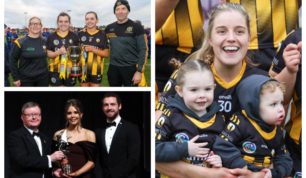 Arien Delaney, Aimee Collier and Sarah-Anne Fitzgerald react to Camross' Leinster Championship victory