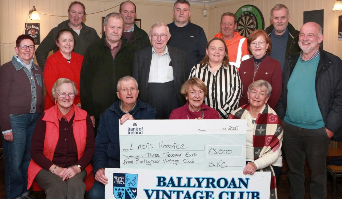 Laois vintage tractor and truck run donations to hospice and Alzheimers