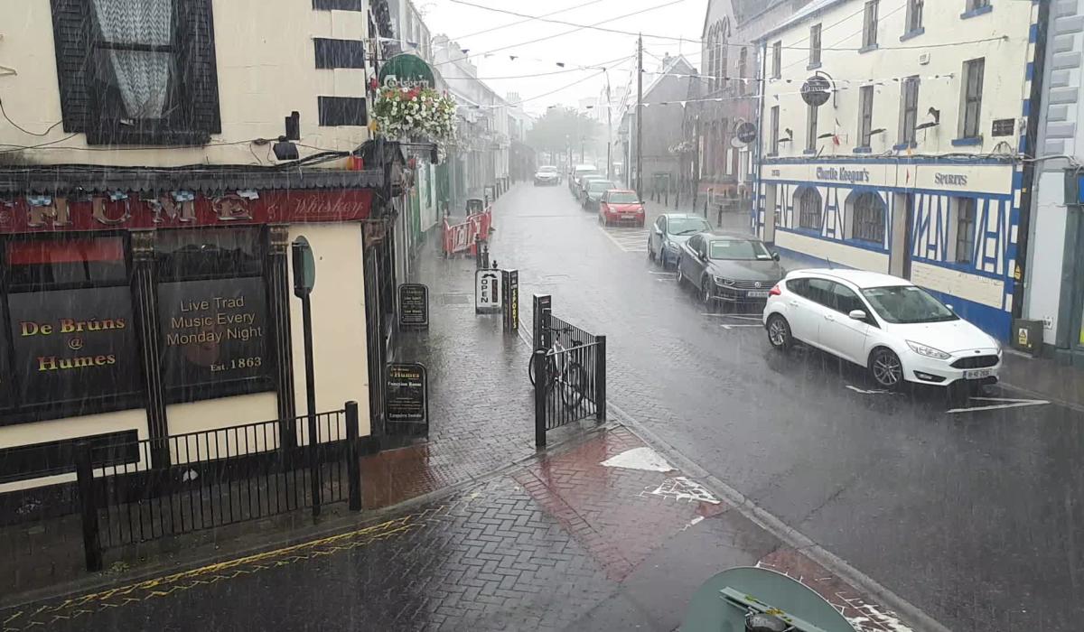 Watch Torrential summer rain shower in Portlaoise Laois Live