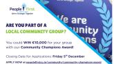 People First Credit Union launches Community Champions Award with €10k prize for local groups People First Credit Union launches Community Champions Award with €10k prize for local groups