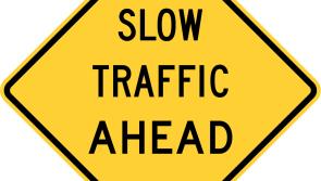Temporary traffic lights in operation outside Portlaoise today