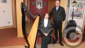 Harpist Orla Fallon and Fr Paddy launch Portlaoise concert for the homeless