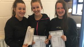 Leaving Cert: Clonaslee College students collecting their results 