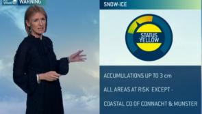Snow & ice warning for virtually all of Ireland - Met Éireann forecast on RTÉ