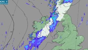Tweet from Met &Eacute;ireann shows track of snow storm