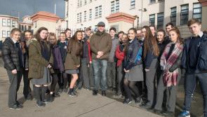 Mountmellick students on walkabout with Laois resident poet Stephen James Smith