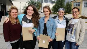 Tears of pride and joy at Scoil Chríost Rí Portlaoise on Leaving Cert day