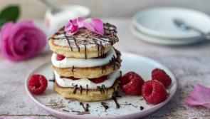 Delightful Valentine's Day creamy raspberry pancakes 