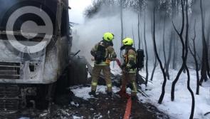 Laois fire service calls out 'dangerous irresponsible behaviour' at Dublin Cork Limerick M7 motorway truck fire scene 