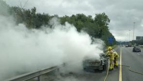 TRAFFIC: Car bursts into flames blocking two lanes on the M1 near the M50 interchange 