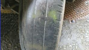 Dangerously baldy tyre to cost its mobile phone talking owner in Laois