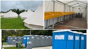 More than 450 Ukrainians sleep in Laois canvas tents in heavy rain and wind