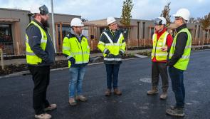 Minister meets builders of Laois Ukraine modular homes on site