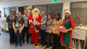 Santa slides into Laois on Christmas visit to kids at Portlaoise hospital